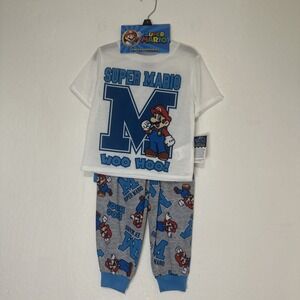 Super Mario Brothers 3 piece pajama set boys size 4 NWT